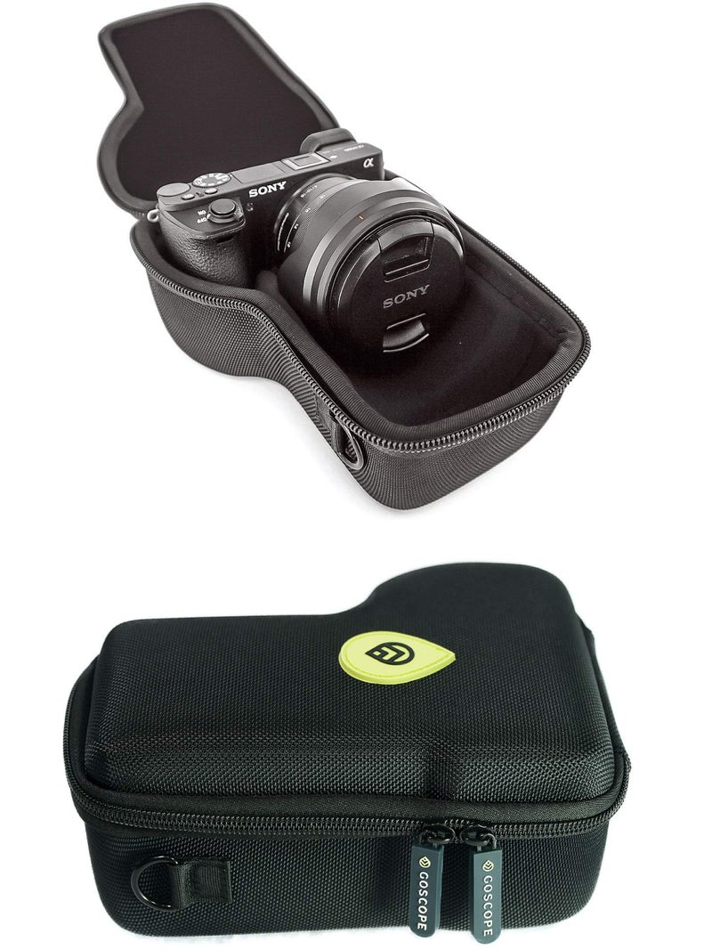 GoScope حافظة GOSCOPE ALPHA GO - حافظة صلبة مدمجة متوافقة مع كاميرات SONY ALPHA a5100، a6000، a6100، a6300، a6400، a6500، a6600، a7c، ZV-E10، جسم الكاميرا مع أحجام العدسات 10mm-105mm [تناسب الكاميرا والعدسة] - Image 1